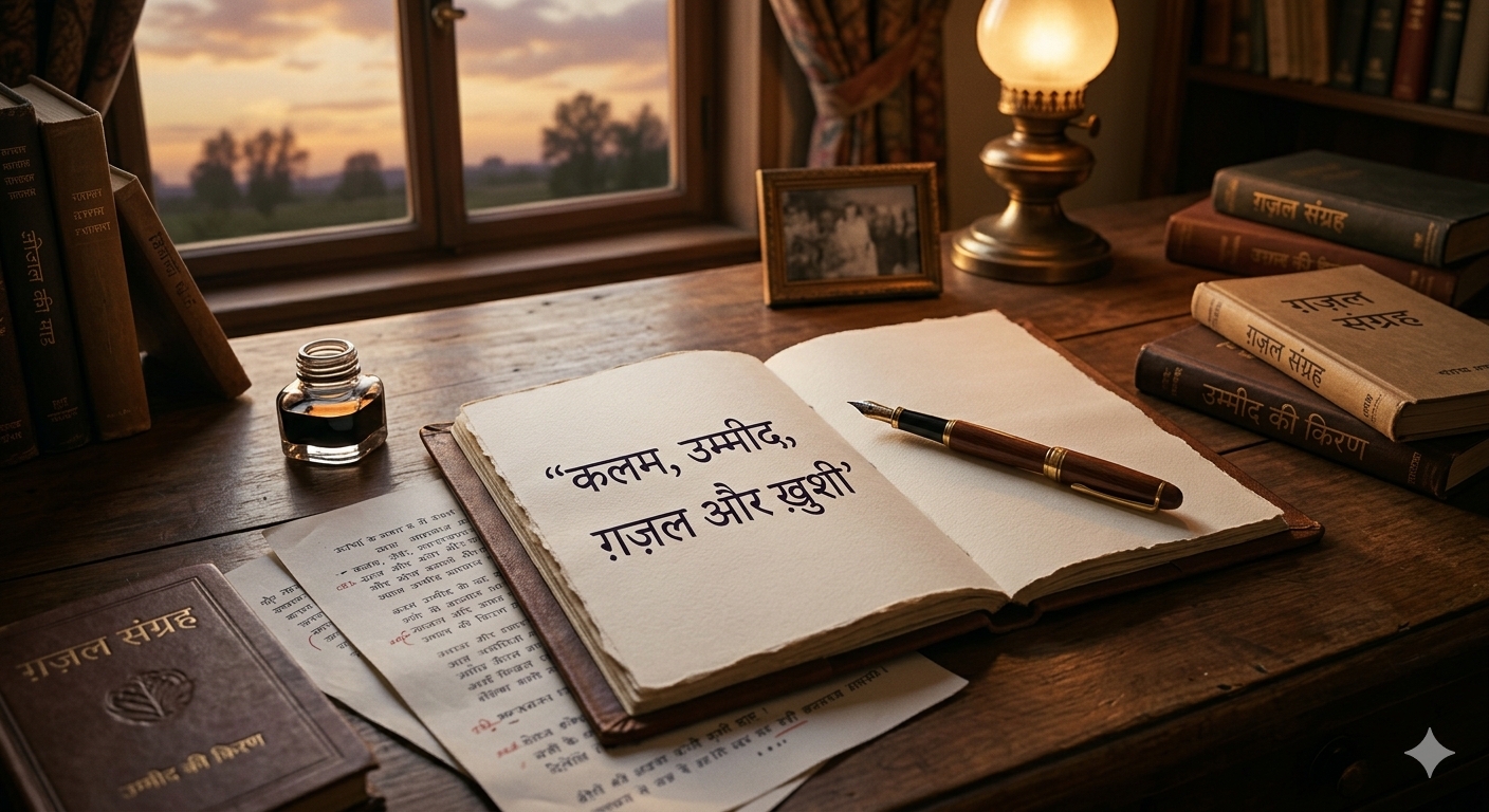 कलम उम्मीद ग़ज़ल ख़ुशी। - वीर भद्र पंत